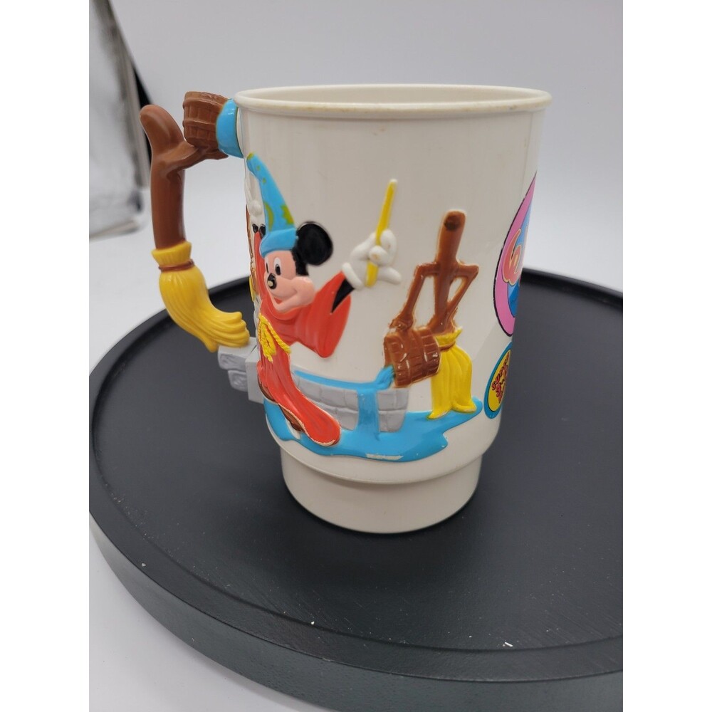 Vintage 1990 Walt Disney World On Ice Super 3-D Mickey Mouse Mug Sorcerer Wizard - Picture 2 of 11
